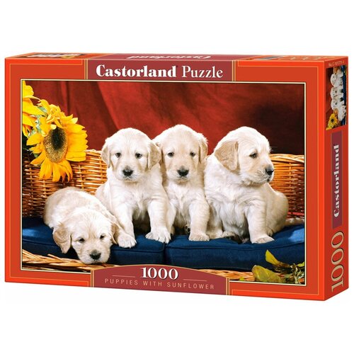 Пазл Castorland Puppies with Sunflower (С-101771), 1000 дет.