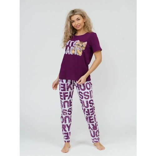 Пижама , размер 58, фиолетовый
