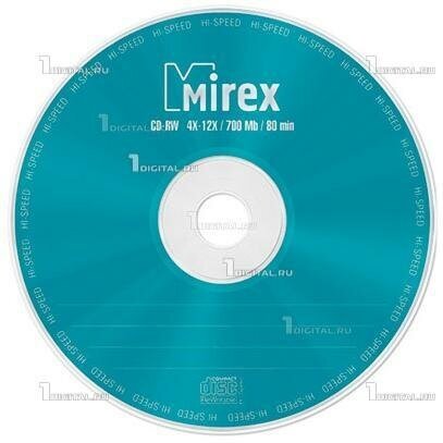 Диски Mirex CD-RW Slim Case (5 шт.) 700Mb 12x (UL121002A8F)