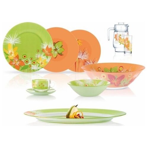 фото Столовый набор флорал микс 46 предметов luminarc
