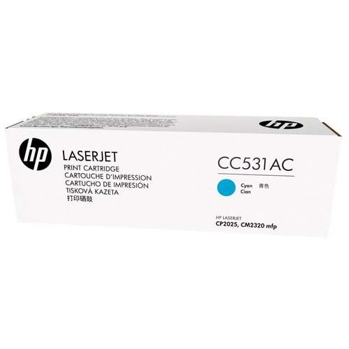 Картридж HP CC531AC, 2800 стр, голубой