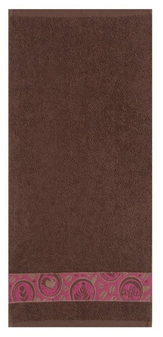 Полотенце махровое Кофе 30х60см, коричневый, 100% хлопок , 340г/м - фотография № 3