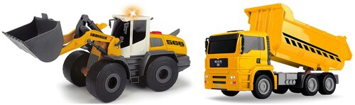 Набор техники Dickie Toys Construction Twin Pack (3726008), 30 см, желтый/белый/серый