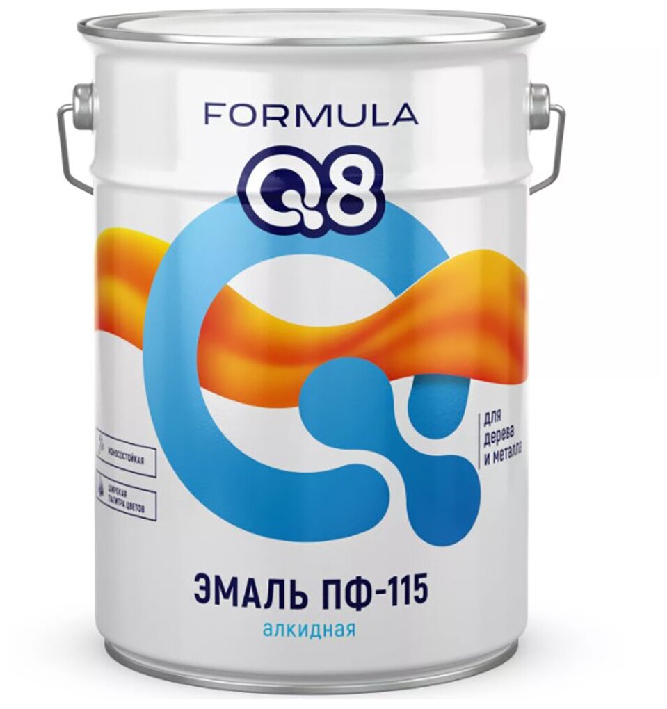 Эмаль ПФ-115 алкидная Formula Q8, глянцевая, 20 кг, желтая