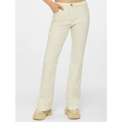фото Брюки клеш из эластичного хлопка lo молочные (52)