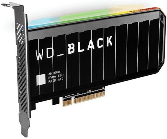 SSD диск Western Digital Black AN1500 HHHL 4.0 Tb PCIe Gen3 x8 NVMe 3D NAND TLC RGB (WDS400T1X0L)