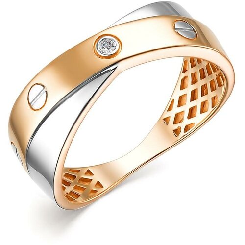 фото Кольцо яхонт, золото, 585 проба, бриллиант, размер 17.5, бесцветный яхонт ювелирный