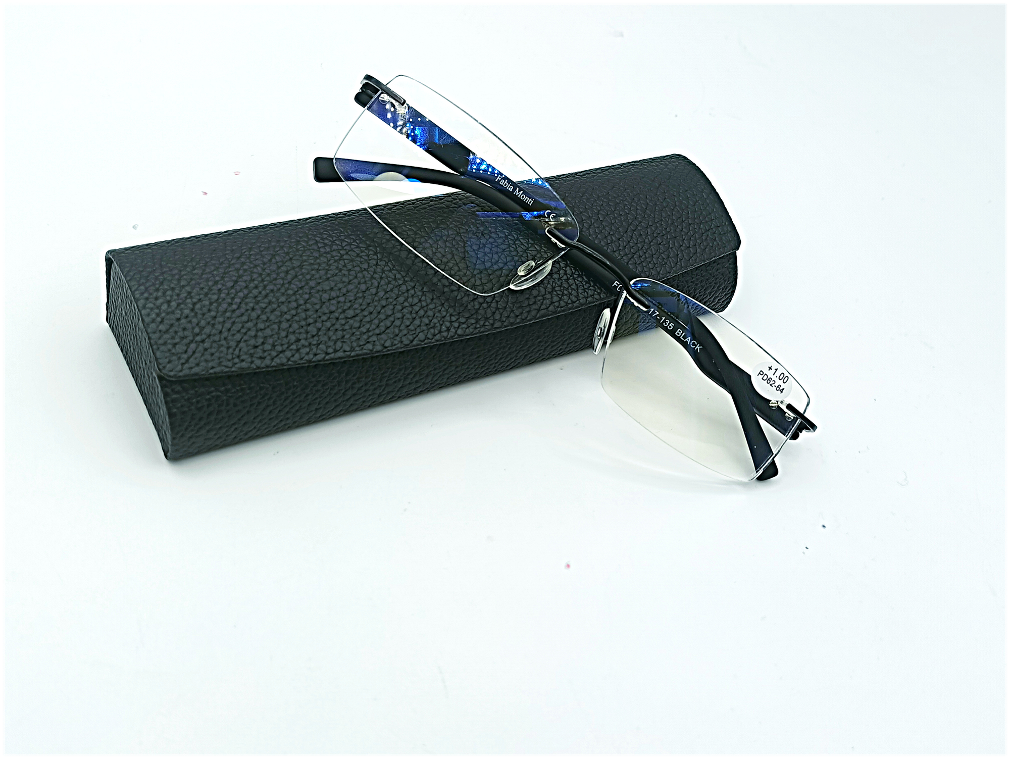 Стильные легкие очки в модной оправе безободковые +3.00 с футляром