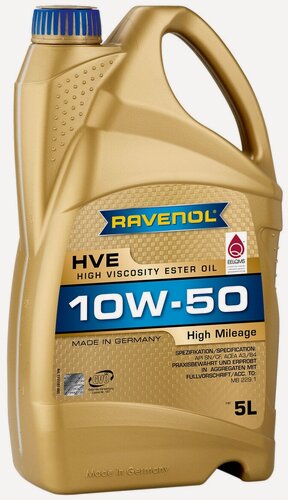Изображение товара Моторное масло RAVENOL HVE High Viscosity Ester Oil SAE10W-50 ( 5л) new