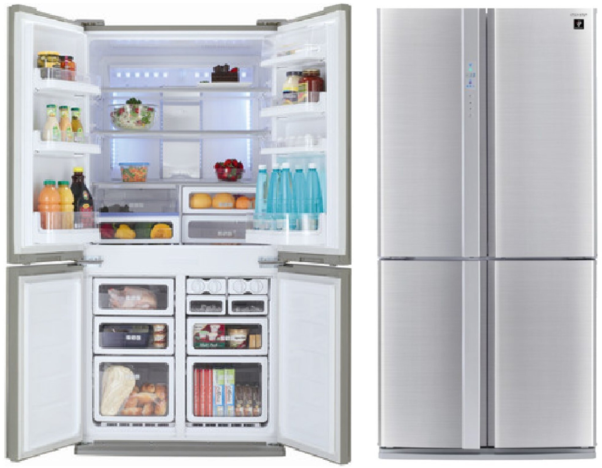 Холодильник Side By Side SHARP SJFP 97 VST - фотография № 14