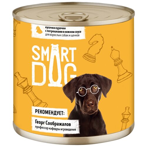 Влажный корм для собак Smart Dog курица, потроха 1 уп. х 1 шт. х 850 г (для мелких пород) влажный корм для собак smart dog курица потроха 1 уп х 10 шт х 400 г для мелких пород