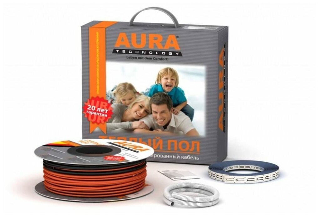 Греющий кабель, AURA, Heating КТА 200Вт, 2 м2, длина кабеля 12 м