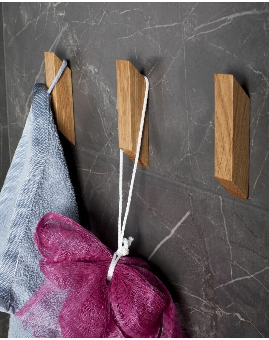 Крючки настенные самоклеющиеся деревянные держатели для ванной комнаты, кухни, одежды, полотенец, дома и дачи, без сверления, 3шт