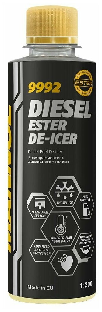 9992 MANNOL DIESEL ESTER DE-ICER 250 мл. Присадка-антигель для дизельного топлива