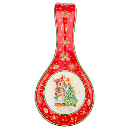 фото Подставка под ложку lefard "новогодняя сказка" совы 22 см красная (85-1569)
