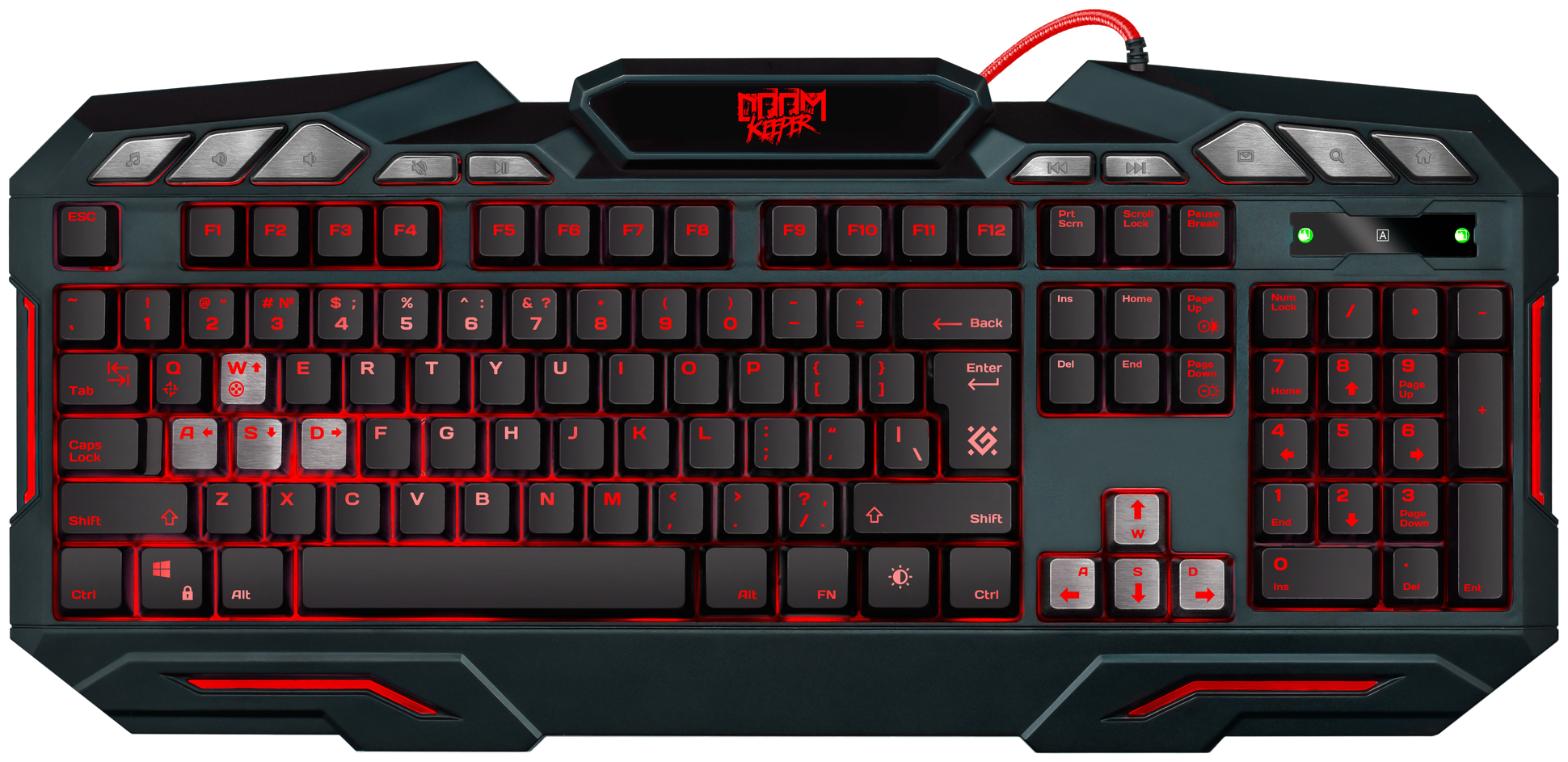 Проводная игровая клавиатура Defender Doom Keeper GK-100DL RU,3-х цветная,19 Anti-Ghost
