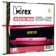 Оптический диск DVD плюс RW 4.7 Гб Mirex 4-ск. слим, многократный, целлофанирован по 1шт.