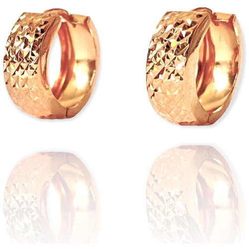 Серьги конго красное золото, 585 проба, размер/диаметр 15 мм, длина 1.5 см, золотой золотое кольцо с алмазными гранями 010912 20 5