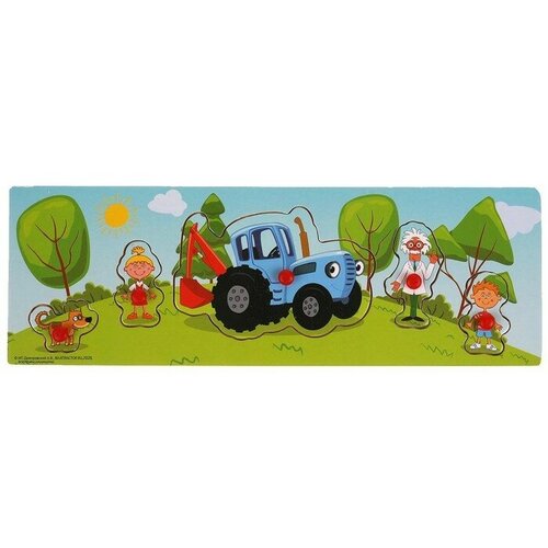 Игрушка деревянная «Вкладыш. Любимые герои. Синий трактор» 30 × 10 см