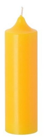 Свеча-колонна 14 см желтая
