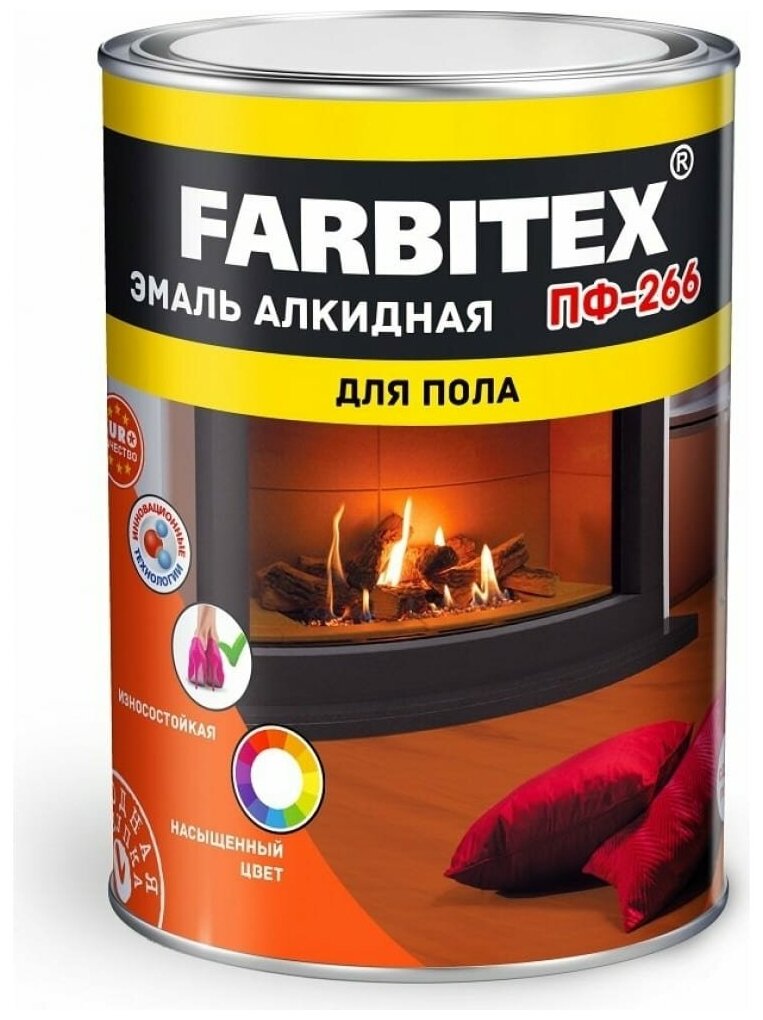 Эмаль ПФ-266 для пола FARBITEX (Артикул: 4300001622; Цвет: Золотистый; Фасовка = 5 кг) - фотография № 3