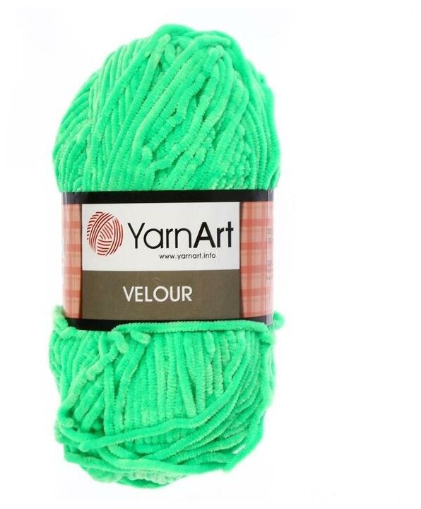 Пряжа YarnArt Velour светло-зеленый (861), 100%микрополиэстер, 170м, 100г, 1шт