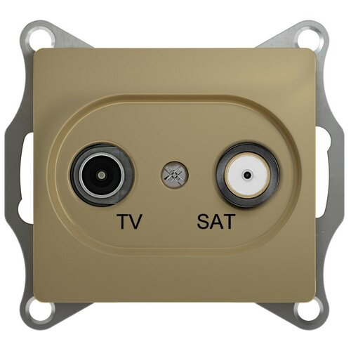 Розетка телевизионная спутниковая TV-SAT Glossa титан оконечная механизм встроенный монтаж (Schneider Electric), арт. GSL000497