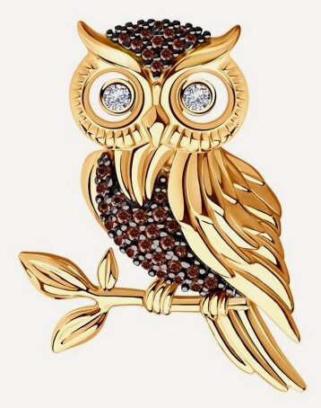 Изображение товара Брошь, серебро, 925 проба, фианит