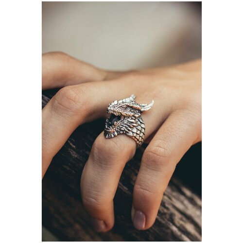 фото Кольцо дракон серебро 925 totemica