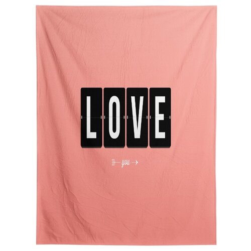 фото Большой плюшевый плед joyarty 150x200 из микрофибры (велсофт) вечная любовь на диван или кресло