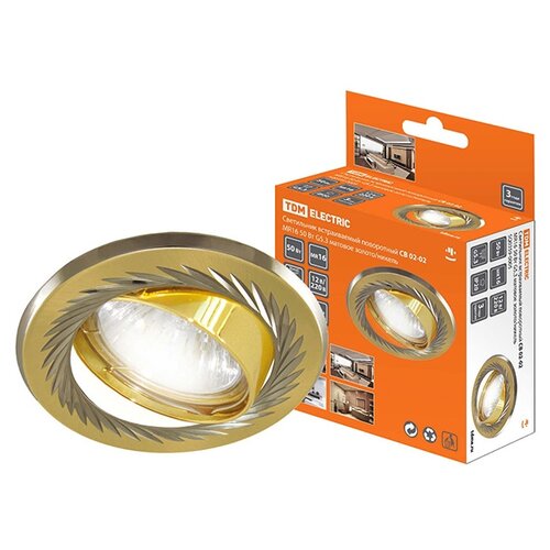 фото Светильник встраиваемый поворотный св 02-02 mr16 50вт g5.3 мат. золото/никель tdm (лампа в комплект не входит) (sq0359-0005) tdm еlectric