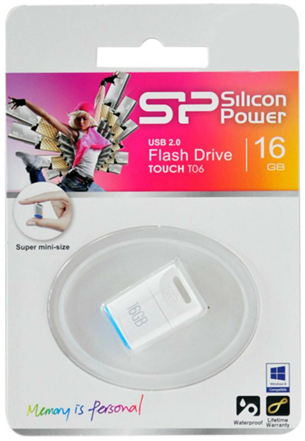 Флешка USB SILICON POWER Touch T06 16Гб, USB2.0, белый [sp016gbuf2t06v1w] - фото №6