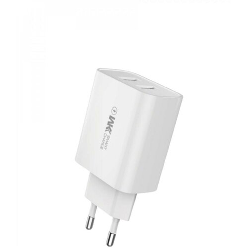 Сетевой адаптер 2USB 2.1A WK Speed White