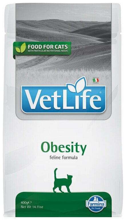 Сухой корм Farmina Vet life Obesity для кошек, для снижения веса, 400 г