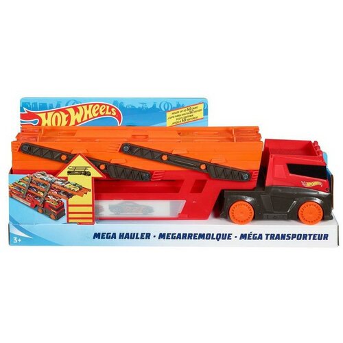 Машинка Mattel Hot Wheels Мега грузовик с хранилищем для машинок грузовик mattel hot wheels разъяренный дракон с хранилищем для машинок gtk42