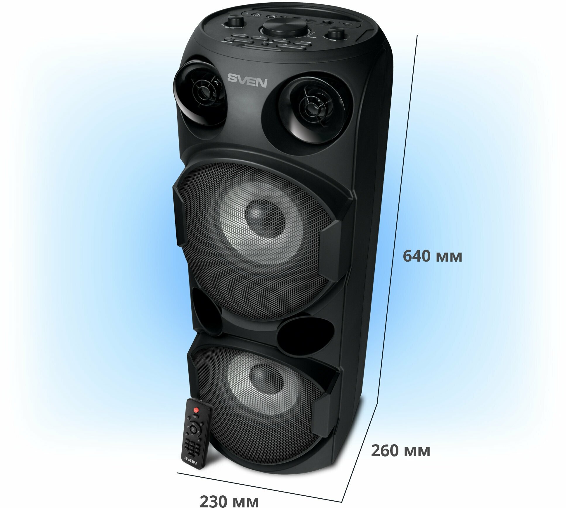 АС PS-750, черный (80 Вт, TWS, Bluetooth, FM, USB, microSD, LED-дисплей, 2х4400мА*ч) - фотография № 4