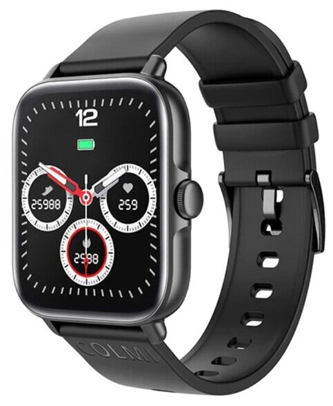 Умные часы Colmi P28 Plus Silicone Strap Black-Black