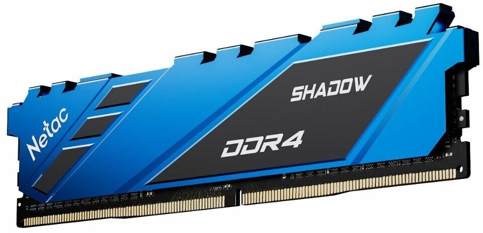 Оперативная память NETAC DDR4 8Gb 2666MHz pc-21300 Netac Shadow Blue (NTSDD4P26SP-08B) - фотография № 3