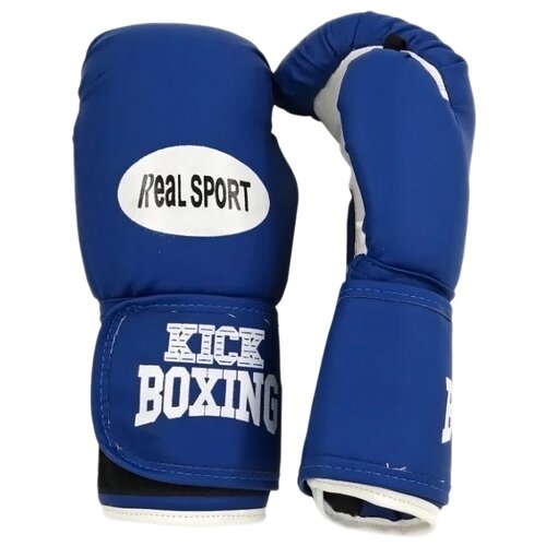 фото Боксерские перчатки realsport kick boxing синий 8 oz