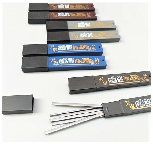 Грифели запасные (набор стержней) тмх02 1х2 мм. ) для механического цангового карандаша модели ТМ013А. 12 грифелей.