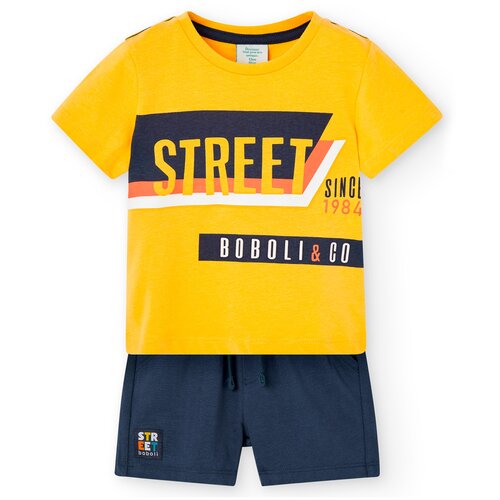 Комплект одежды Boboli, размер 104, желтый, синий комплект одежды boboli футболка и шорты повседневный стиль размер 104 горчичный