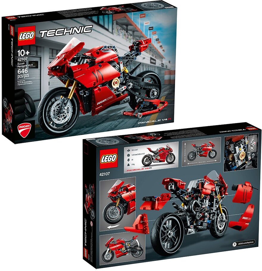 Конструктор LEGO Technic Ducati Panigale V4 R, 646 деталей (42107) - фото №7