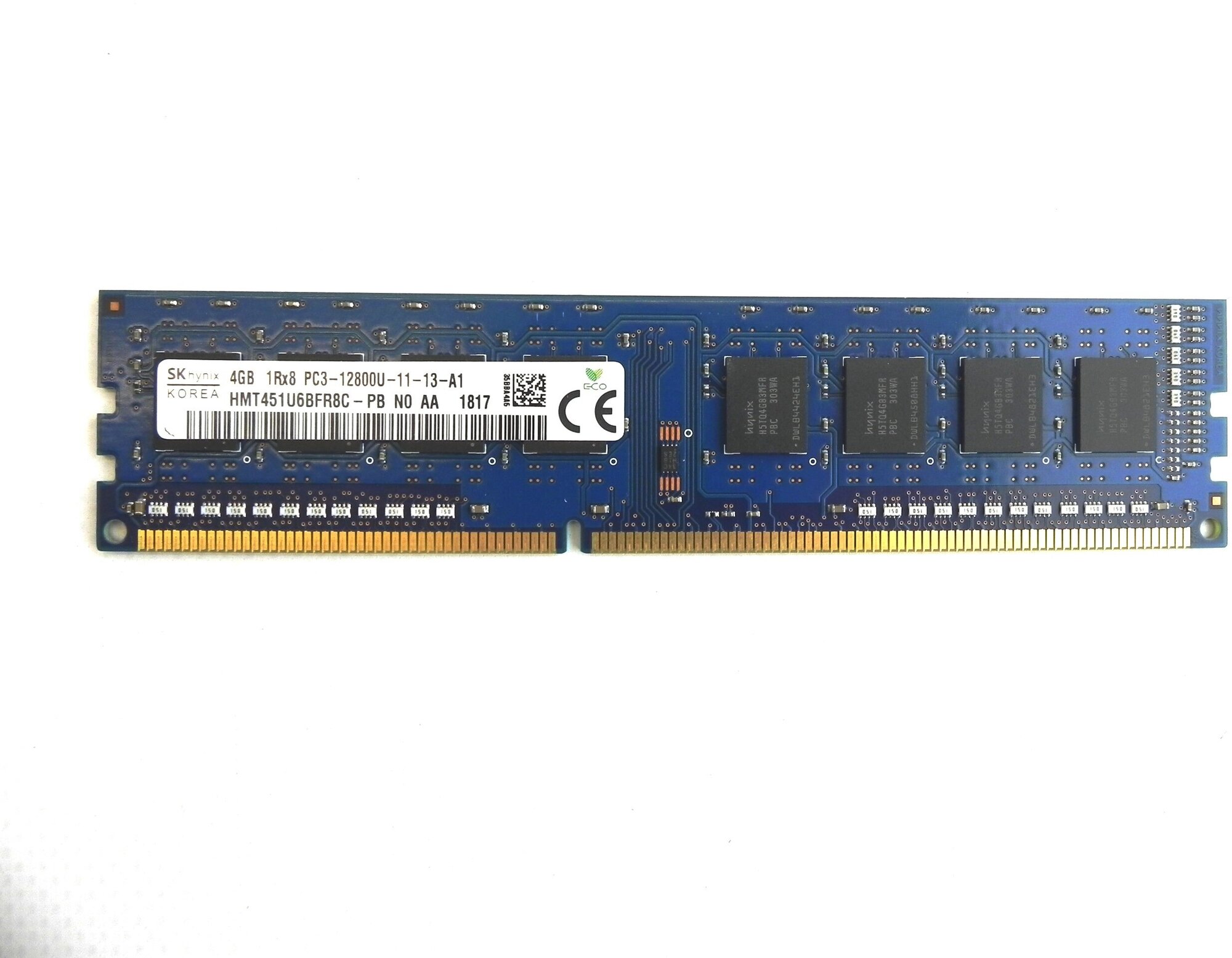 Оперативная память 4 ГБ 1 шт. SK Hynix 1Rx8 DDR312800 1600 DIMM HMT451U6BFR8C-PB