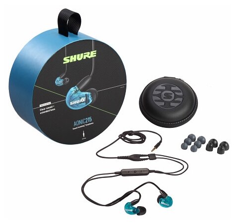 Наушники Shure Aonic 215 Wired, blue