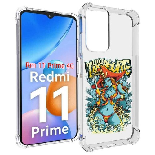 Чехол MyPads нарисованная синяя девушка комикс для Xiaomi Redmi 11 Prime 4G задняя-панель-накладка-бампер чехол mypads красивая нарисованная девушка блондинка женский для xiaomi redmi 11 prime 4g задняя панель накладка бампер