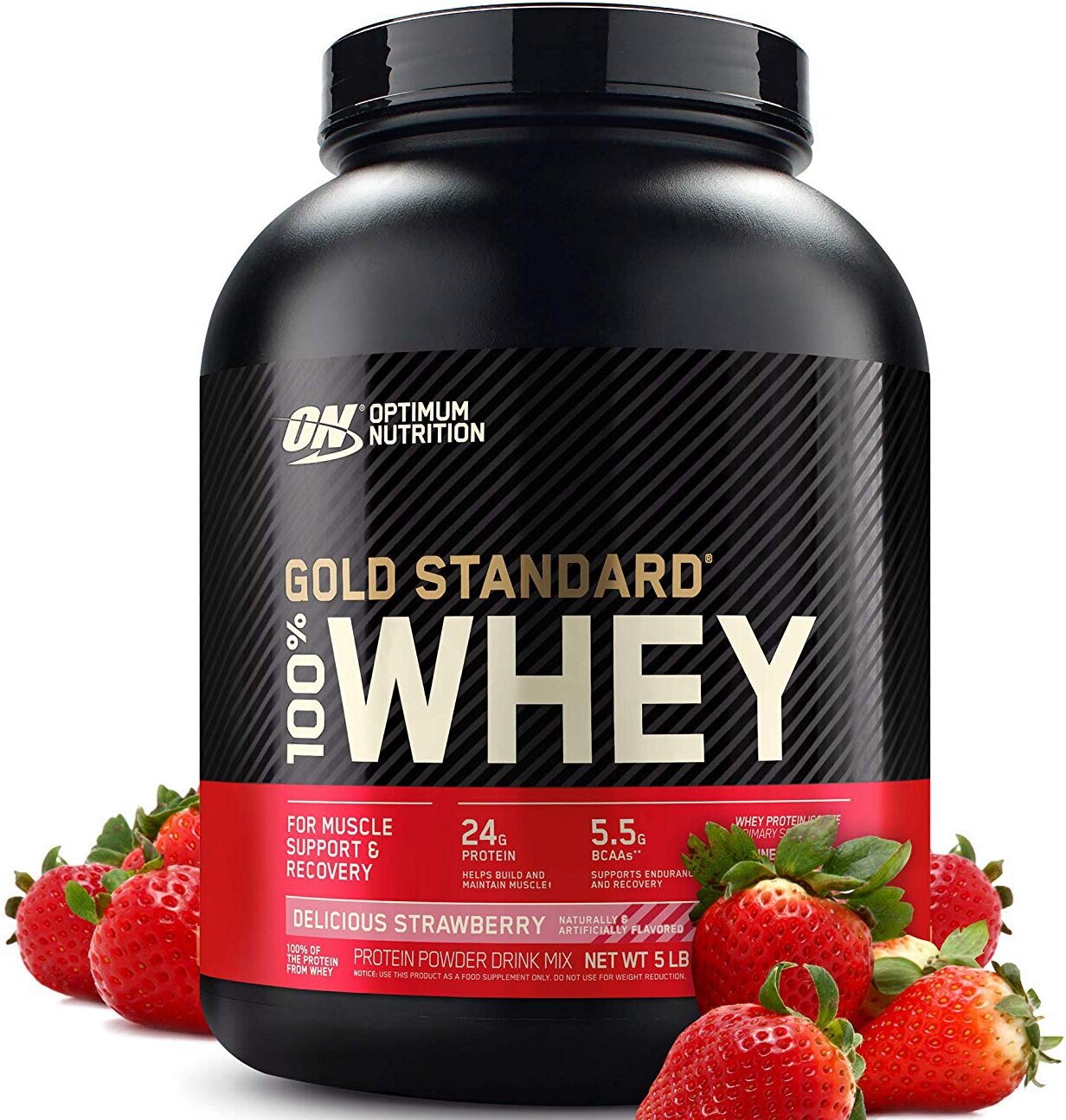 Сывороточный протеин OPTIMUM NUTRITION 100% Whey Gold Standard 2270 г, Восхитительная клубника