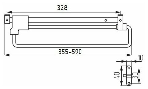 Штанга выдвижная 350мм никель (3 шт) - фотография № 2