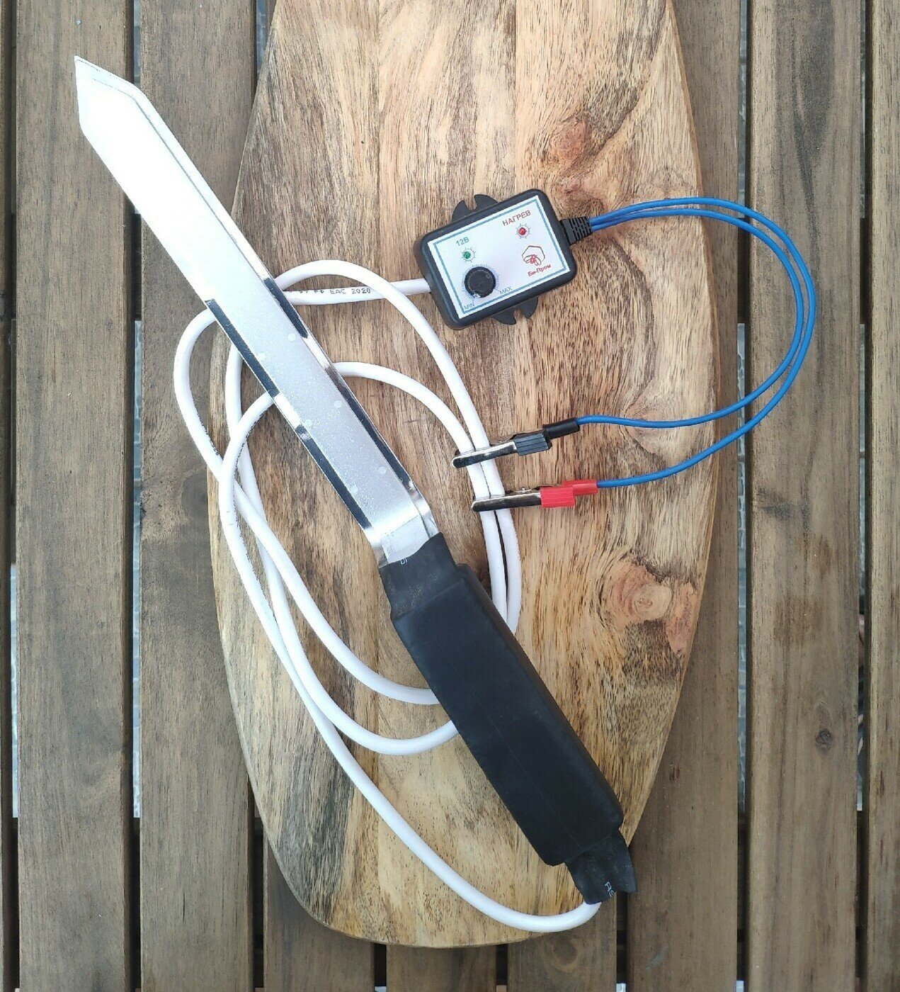 Нож пасечный электрический 12В без подставки Алюм. - фотография № 1