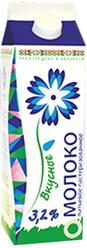 Молоко Вицебскае Малако пастеризованное 3.2%, 1 шт. по 1 л