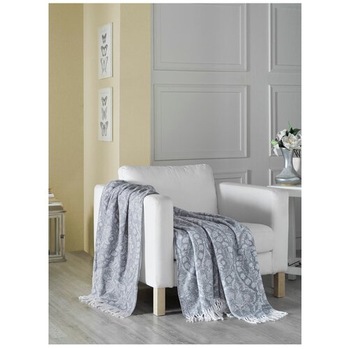 фото Плед karna ferda 3076/1 150x240 см, серый/белый